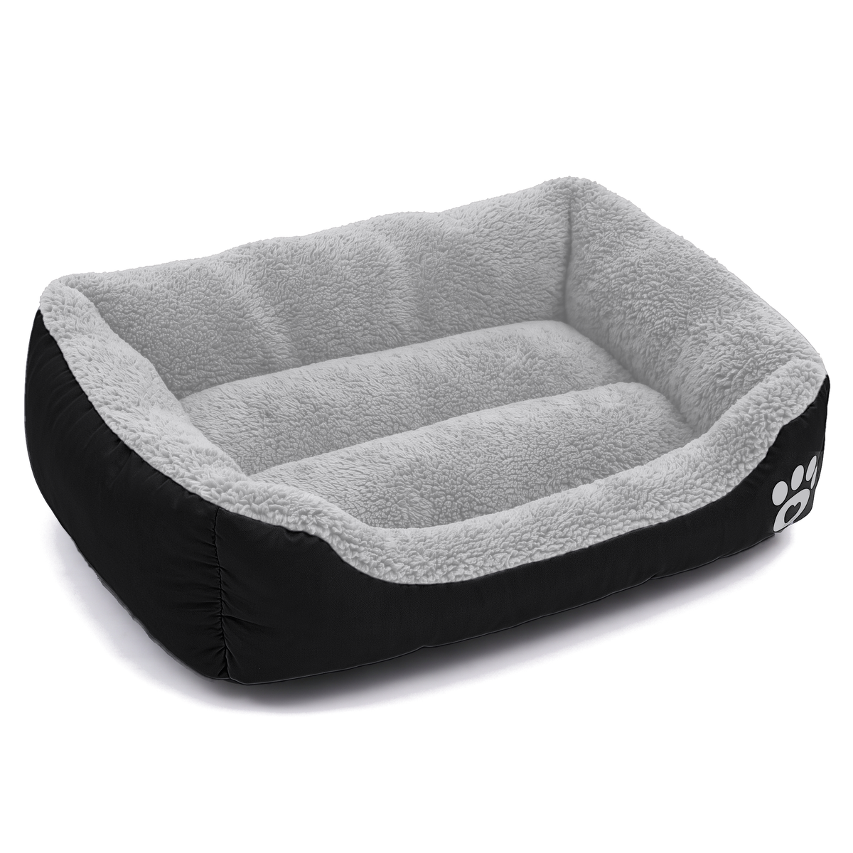 NapBox dog bed with raised rim in black