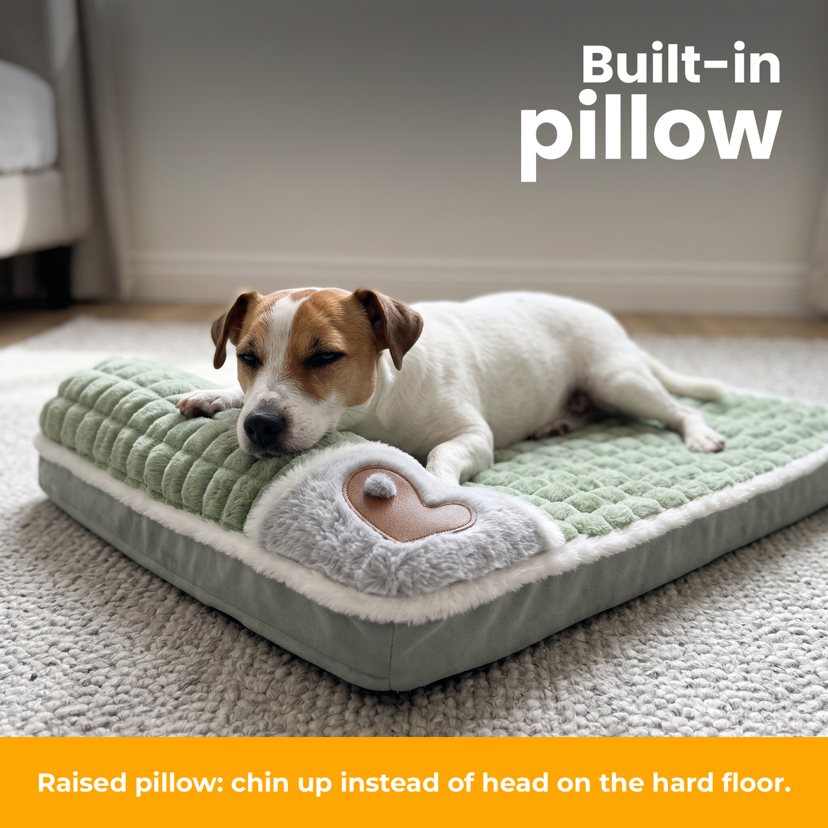 [en] SnugPad – Jack Russell resting its chin on the raised pillow